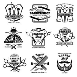 Barber Shop Badges & Emblems Vector Image