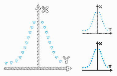 dotted gauss plot mesh 2d model vector image