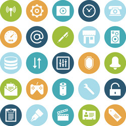 Flat UI Icon Set - Modern Interface Elements vector image