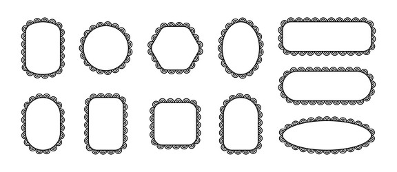 frame with scallop pattern on edge vector image