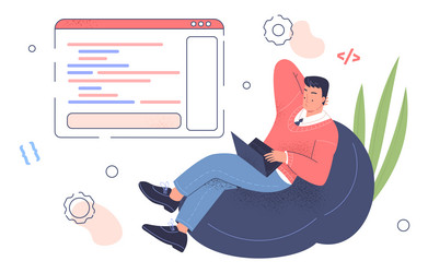 man with coding concept vector image