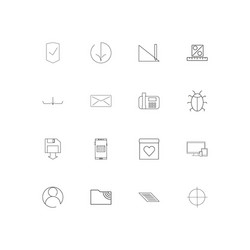 Internet technologies simple linear icons set vector