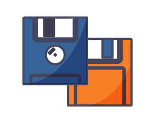 Retro floppy disks concept vector