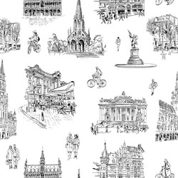 seamless pattern architectural facade elements vector