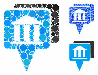 bank map pointers composition icon round dots vector image
