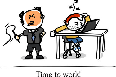 Boss and lazy clerk vector