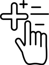hand cursor index with add pluss symbol vector image