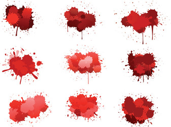 red ink blobs vector image