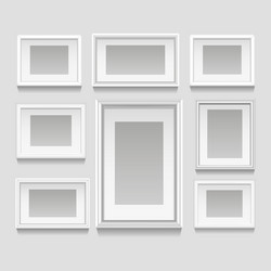 white frames set vector