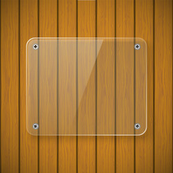 Wooden Wall with Glass Plate Vector Image