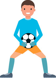 Catch ball goalkeeper icon flat style vector