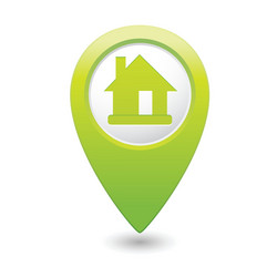 Home icon green map pointer Royalty Free Vector Image