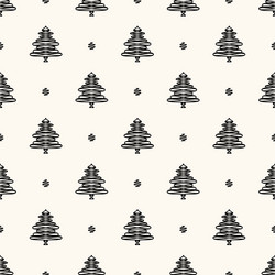 Seamless retro pattern christmas trees vector