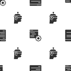 set computer api interface and smart glasses vector image