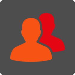 clients rounded square button vector image