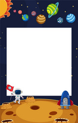 frame template design with space theme vector image