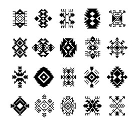 Aztec Tribal Geometric Patterns Vector Image