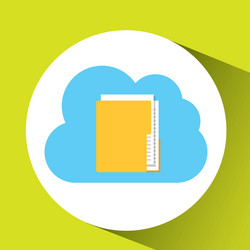 cloud technology folder file connection design vector image