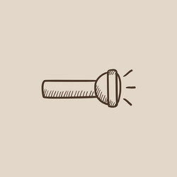 Flashlight sketch icon vector