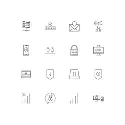 internet security simple linear icons set vector image