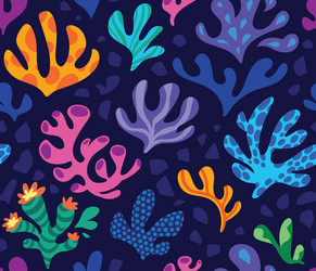 Sea reef corals seamless pattern marine abstract Vector Image