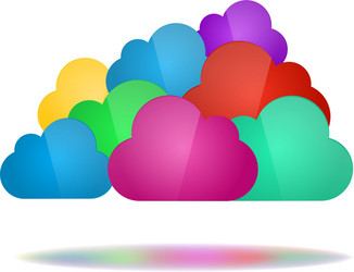 set of color clouds - cloud computing concept vector image