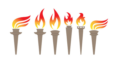 set of colored torch icons image for logos vector image