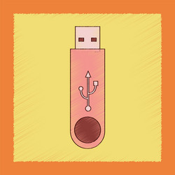 flat shading style icon flash drive vector image