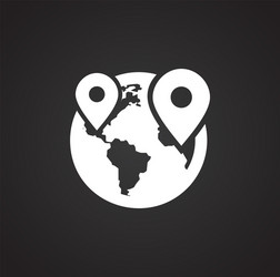 geolocation related icon on background for graphic vector image
