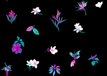 seamless pattern background with tropical plants Vector Image