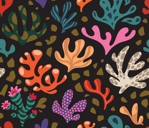 Sea corals color seamless pattern Royalty Free Vector Image