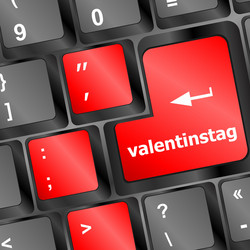 valentine message on keyboard enter key vector image