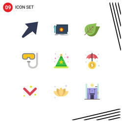 editable line pack 9 simple flat colors Vector Image