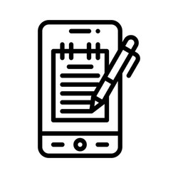 note taking app icon mobile application vector image