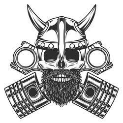 Viking Skull with Engine Pistons Vector Image