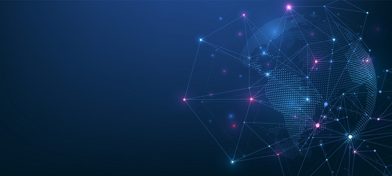 global network connection concept big data vector image