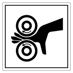 hand holding two circular objects with arrows vector image