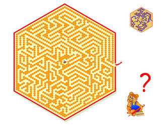 logic puzzle game with labyrinth for children vector image