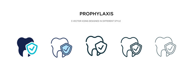 prophylaxis icon in different style two colored vector image