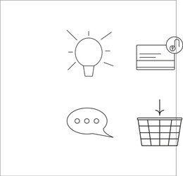 web simple linear icon setsimple outline icons vector image