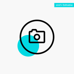 camera image basic ui turquoise highlight circle vector image
