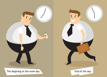 End and the beginning of working day vector