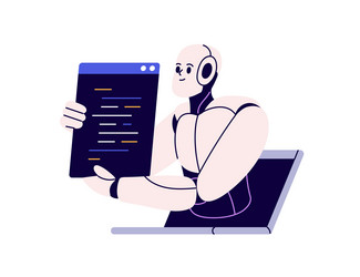 robot ai assistant digital virtual bot vector image