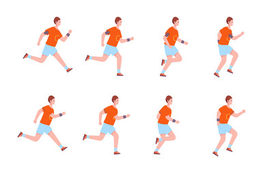 running man sequence run character frame vector image