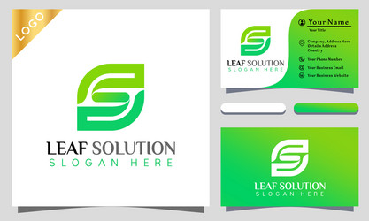 Abstract letter s green leaf solution logo design Vector Image