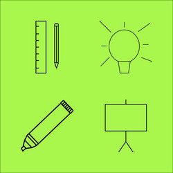 Design elements simple linear outline icon set vector