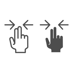 horizontal scroll line and glyph icon resize vector image