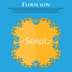 script sign icon javascript code symbol floral vector image