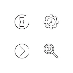 time linear icons set simple outline vector image