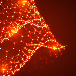 3d object from a hexagon grid with dots stylish vector image